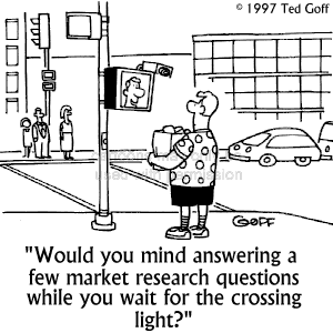 Man waiting at a crossing light, which asks for customer feedback